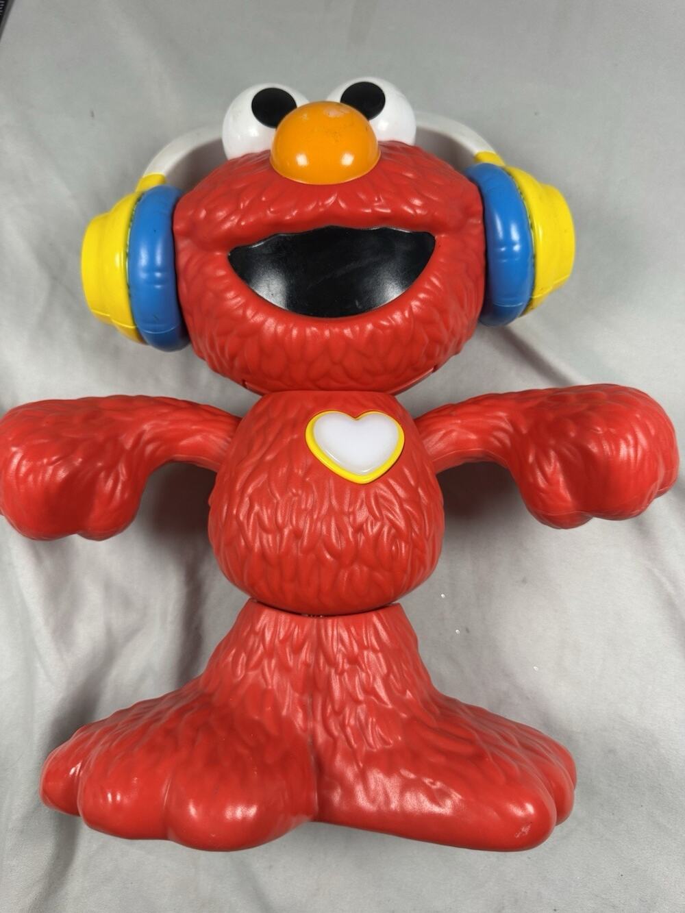 Sesame Street Elmo Interactive Toy Headphones Light Up Heart Talks Sings Tested